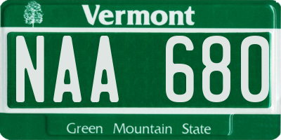 VT license plate NAA680