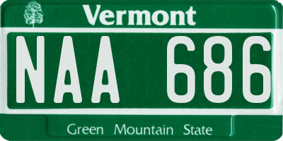 VT license plate NAA686