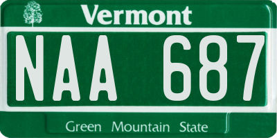 VT license plate NAA687