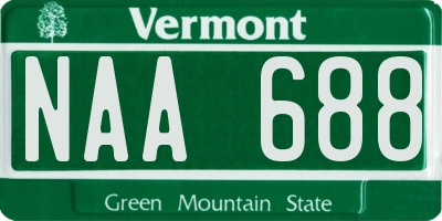 VT license plate NAA688
