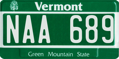 VT license plate NAA689