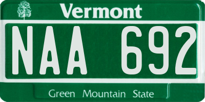 VT license plate NAA692
