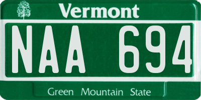 VT license plate NAA694