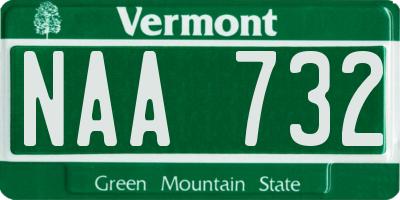 VT license plate NAA732