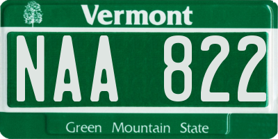 VT license plate NAA822