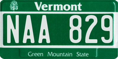 VT license plate NAA829