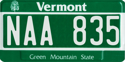 VT license plate NAA835