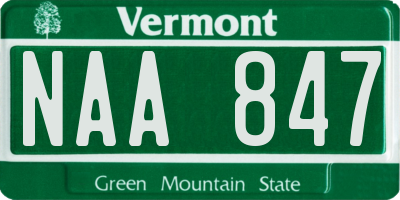 VT license plate NAA847