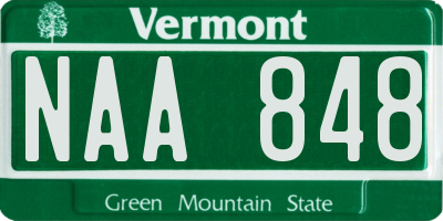 VT license plate NAA848