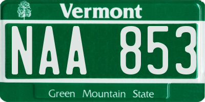 VT license plate NAA853