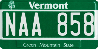 VT license plate NAA858