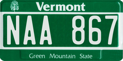 VT license plate NAA867