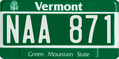 VT license plate NAA871