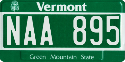 VT license plate NAA895