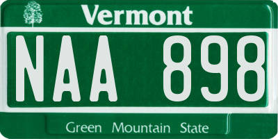 VT license plate NAA898