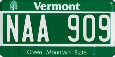 VT license plate NAA909