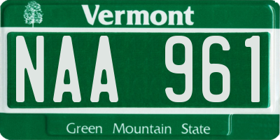 VT license plate NAA961