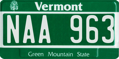 VT license plate NAA963