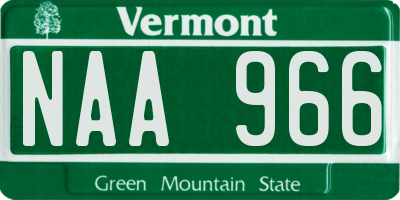 VT license plate NAA966