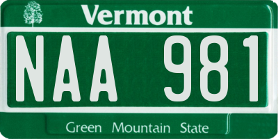 VT license plate NAA981