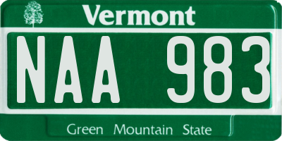 VT license plate NAA983