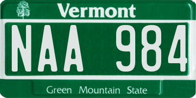 VT license plate NAA984