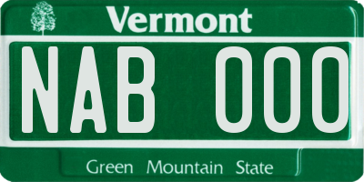 VT license plate NAB000