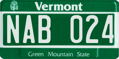 VT license plate NAB024