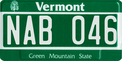 VT license plate NAB046
