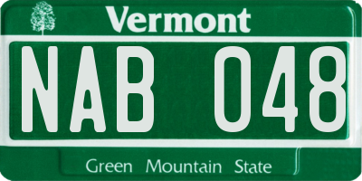 VT license plate NAB048