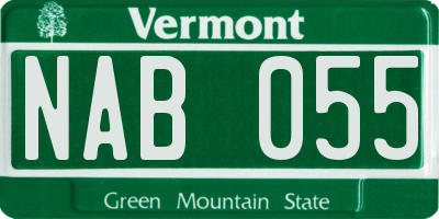 VT license plate NAB055