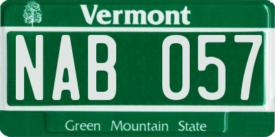 VT license plate NAB057