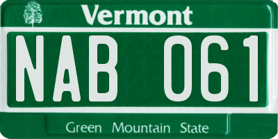 VT license plate NAB061