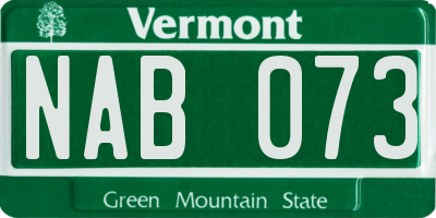 VT license plate NAB073