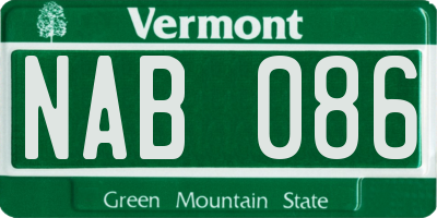 VT license plate NAB086