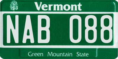 VT license plate NAB088