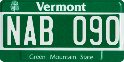 VT license plate NAB090