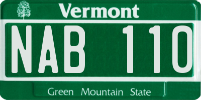VT license plate NAB110