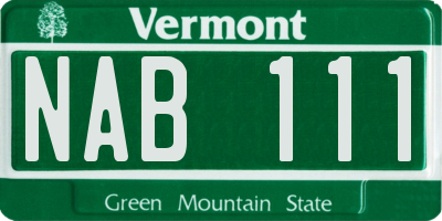 VT license plate NAB111