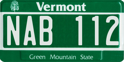 VT license plate NAB112