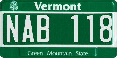 VT license plate NAB118
