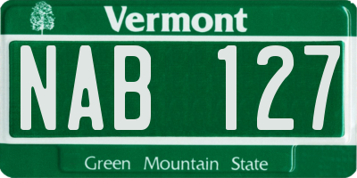 VT license plate NAB127