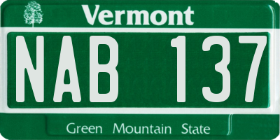 VT license plate NAB137
