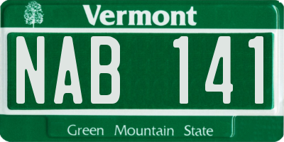 VT license plate NAB141