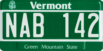 VT license plate NAB142