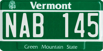 VT license plate NAB145
