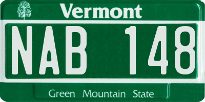 VT license plate NAB148