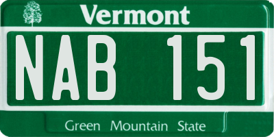VT license plate NAB151