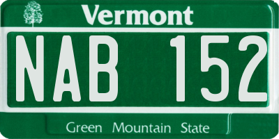 VT license plate NAB152