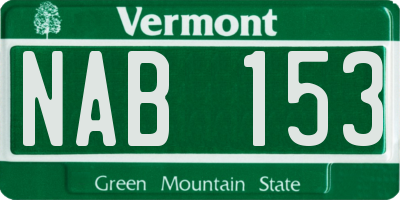 VT license plate NAB153